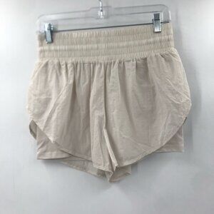 All In Motion Running Athletic Shorts Cream Size Small